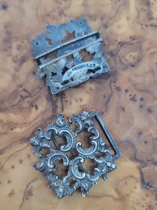 Antique Art Nouveau Two-piece Sterling Sash/belt Buckle (William B. Kerr?)